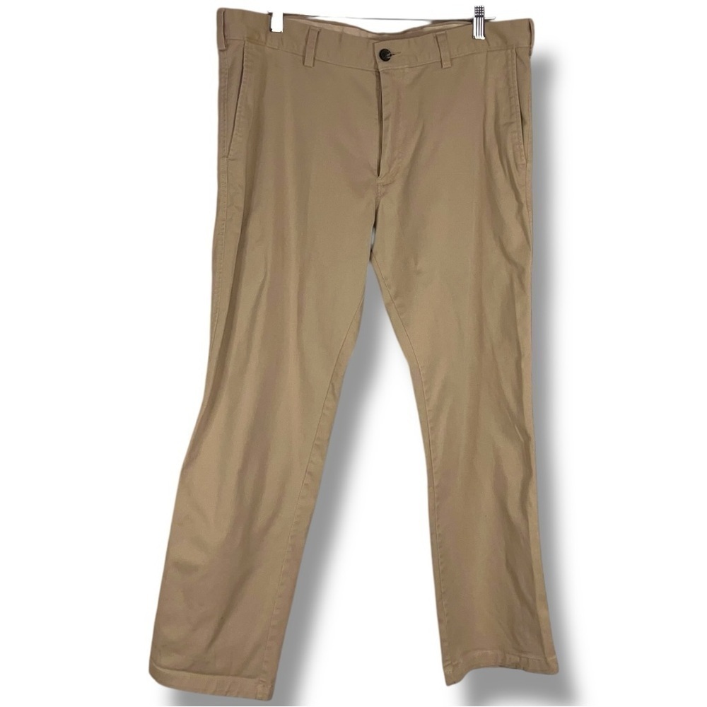 38x30 Haggar Sustainable Chino Pants Beige Khaki Mens Casual Outdoor